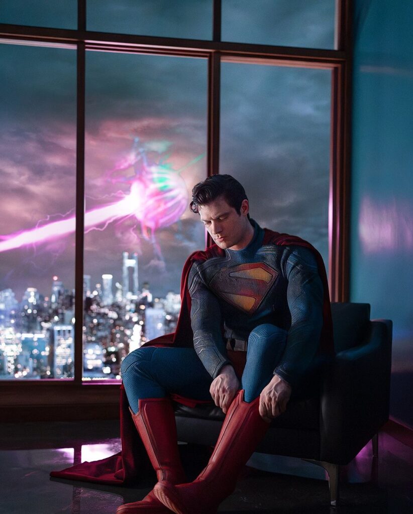 David Corenswet as Superman in James Gunn's Superman.