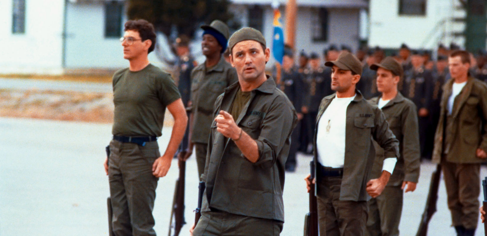 Harold Ramis as Russell Ziskey and Bill Murray as John Winger in Stripes