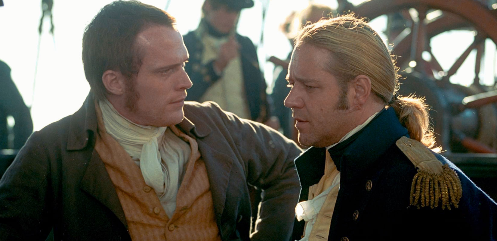 Paul Bettany and Russell Crowe in Master and Commander: The Far Side of the World